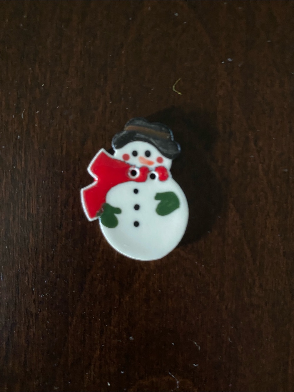 Mill Hill Ceramic Snowman button